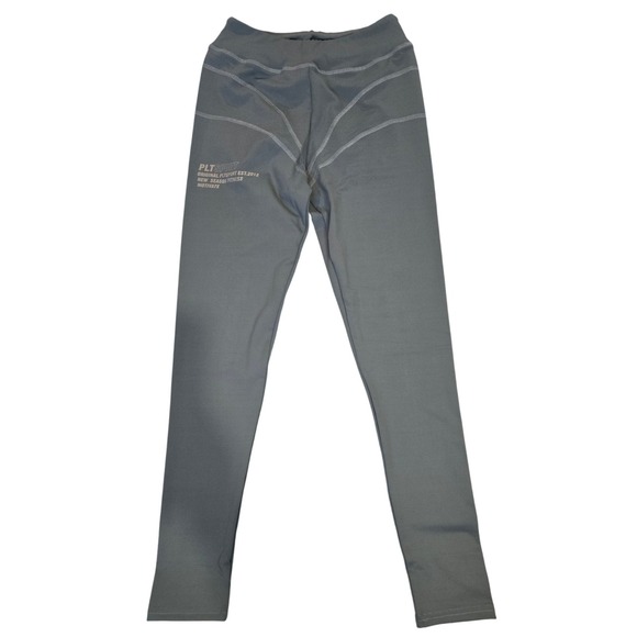 PrettyLittleThing Pants - PrettyLittleThing PLT Sport Steel Blue Contrast Stitch Gym Leggings US 4 CMQ2790